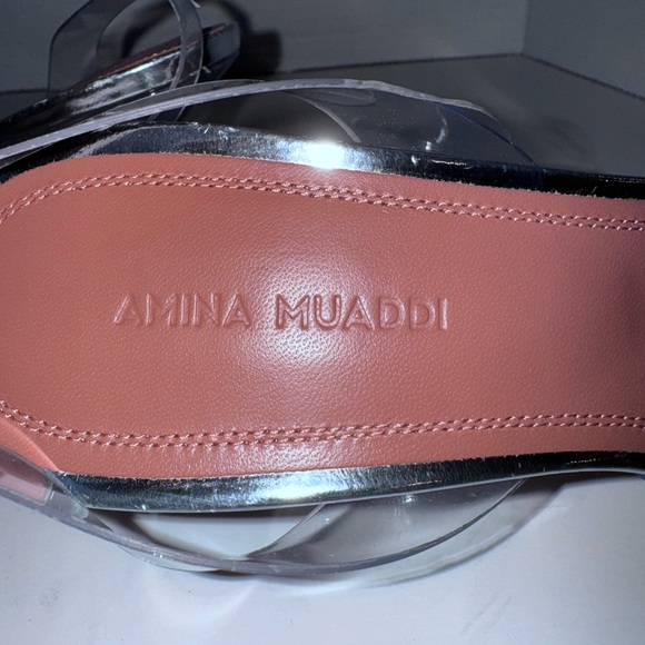 Amina Muaddi Begum Clear Crystal Slingback Pumps 36.5=6.5 - Picture 5 of 8